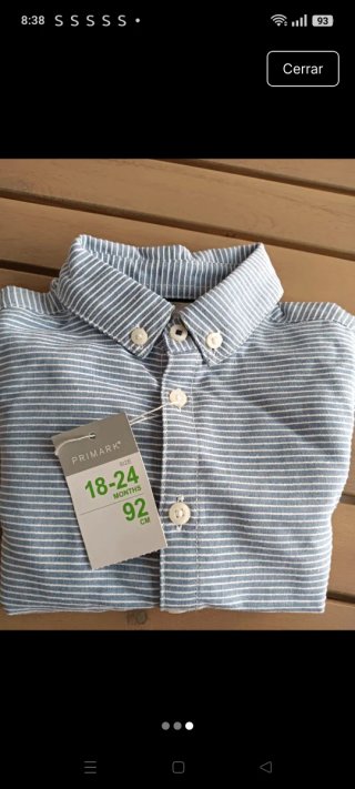 Camisa niño rayas azules Primark 18-24 meses