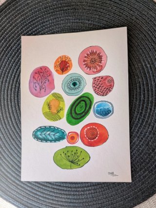 Acquerello originale astratto