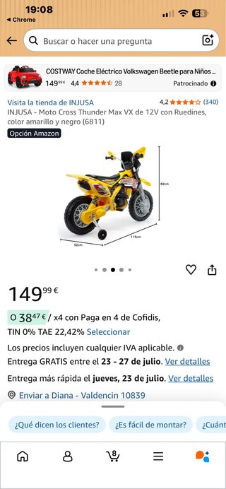 Moto Eléctrica Infantil 12V