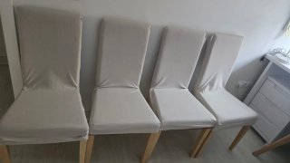 Pack 4 Sillas Comedor Beige/Blanco