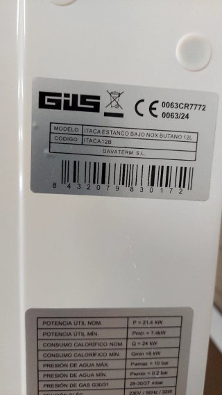 Calentador Estanco Butano GILS 12L/min