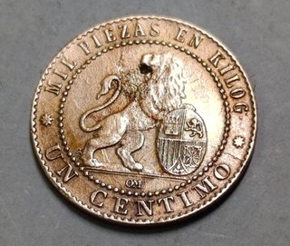Moneda 1 Céntimo 1870 República Española MBC