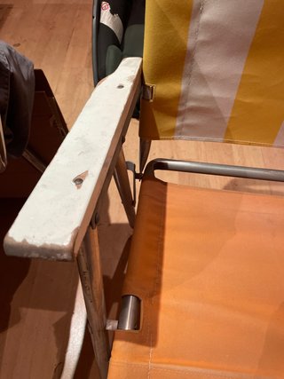 Silla plegable de tela y madera