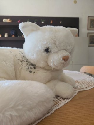 Peluche Gatto Bianco Venturelli Vintage Grande