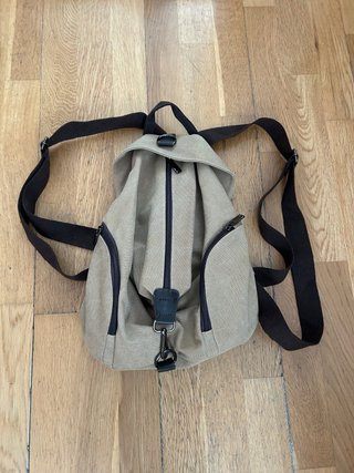 Mochila Joseko Lona Beige y Negra