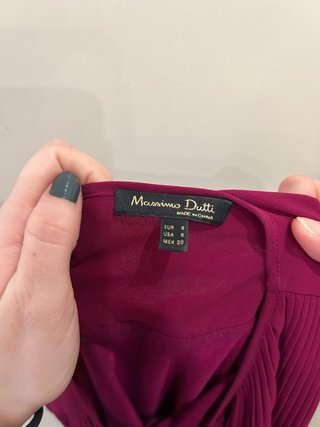 Top Massimo Dutti plisado rosa