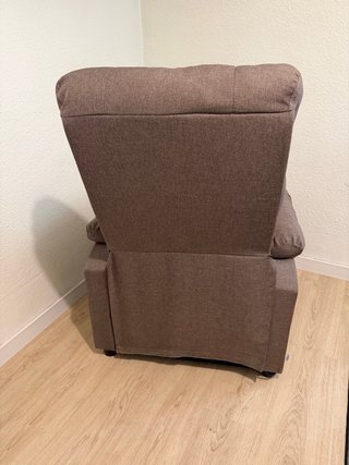 Sillón de masaje reclinable de tela gris taupé