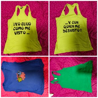 Camisetas blancas, marrones etc