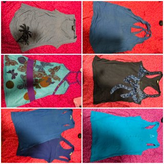 Camisetas blancas, marrones etc