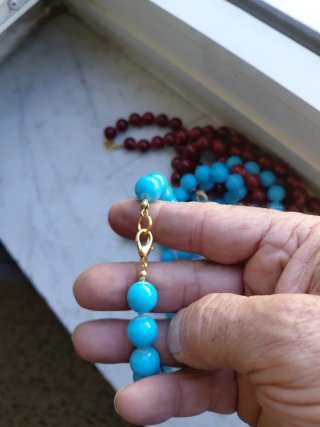 Lotto 4 collane vetro sfere grandi vintage