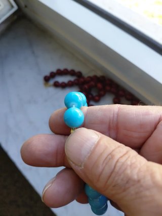 Lotto 4 collane vetro sfere grandi vintage