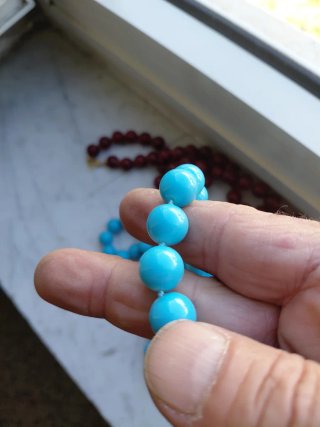 Lotto 4 collane vetro sfere grandi vintage