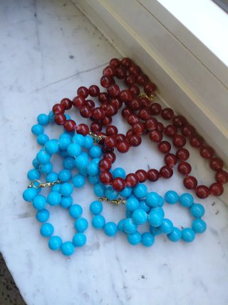 Lotto 4 collane vetro sfere grandi vintage