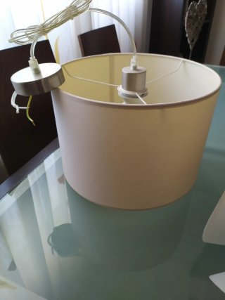 Lámparas de techo beige tela