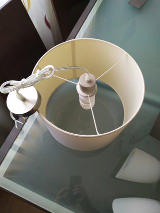 Lámparas de techo beige tela