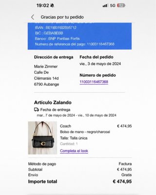 Bolso Coach Negro con C Dorada