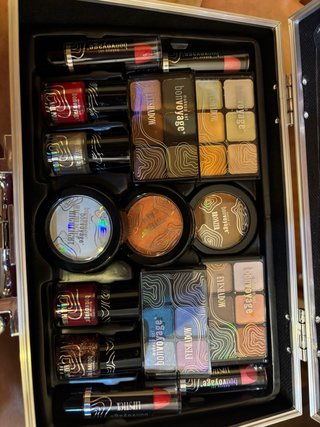 Maletín de maquillaje Bon Voyage rosa y plateado