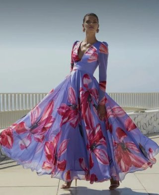 Vestido Largo Estampado Carla Ruiz