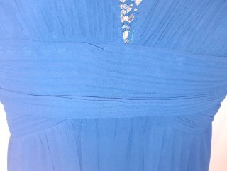 Vestido largo Eva&Lola azul con pedrería