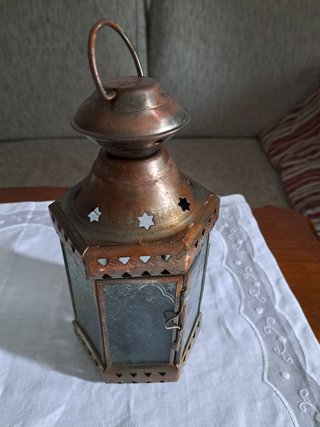 Lanterna portacandele vintage in metallo