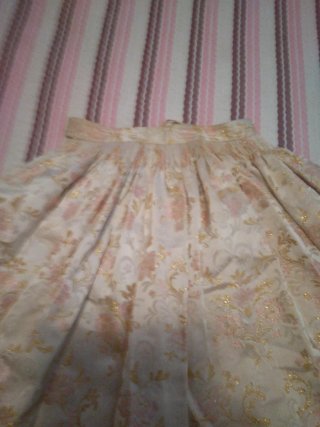 Falda fallera brocada rosa y oro