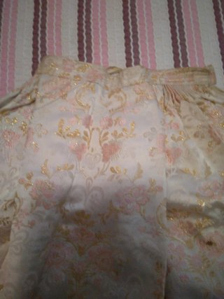 Falda fallera brocada rosa y oro