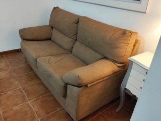 Sofá de 3 plazas beige/marrón