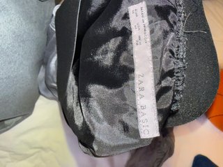 Falda Zara Basic gris metalizada Talla M