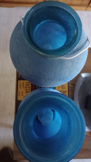 Lámparas de mesa de cristal azul