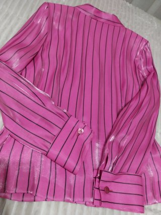 Blusa fucsia rayas negras T.42