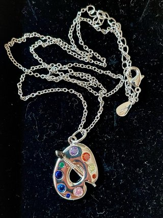 Colgante Plata Paleta Pintor Multicolor