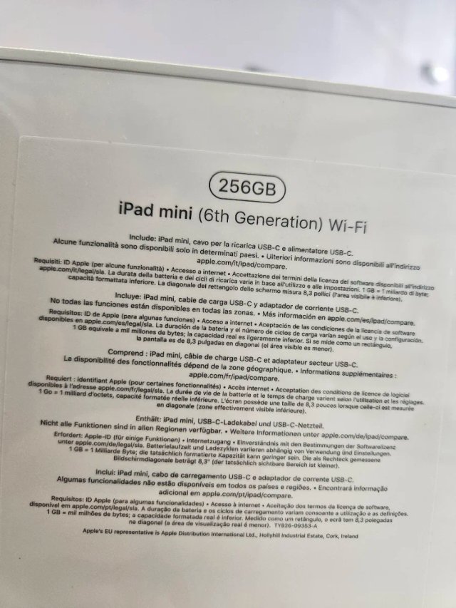 iPad mini 6ª Gen 256GB Precintado