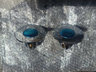 2 Tapones Desagüe Ducha Baño Plateado Azul