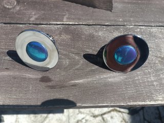 2 Tapones Desagüe Ducha Baño Plateado Azul