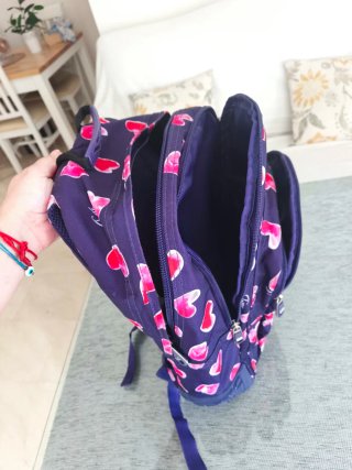 Mochila Totto Corazones Azul
