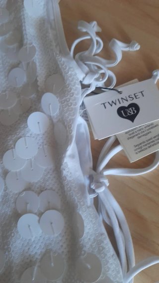 Costume intero Twin Set bianco paillettes