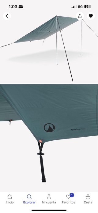 Toldo Decathlon Azul/Gris