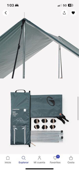 Toldo Decathlon Azul/Gris