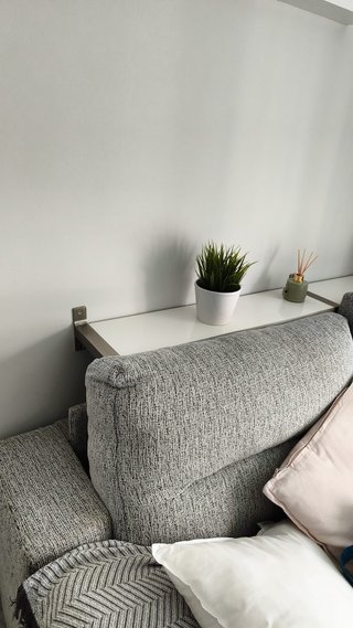 Sofá cama gris tela