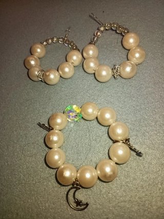 Conjunto Pendientes y Pulsera Perlas