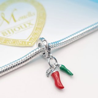 Charm argento s925 Peperoncino Rosso Verde