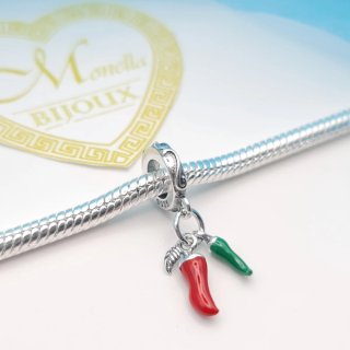 Charm argento s925 Peperoncino Rosso Verde