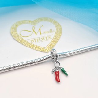 Charm argento s925 Peperoncino Rosso Verde