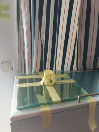 Mueble de baño alto cristal y metal