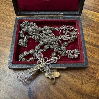 Rosario de filigrana plata