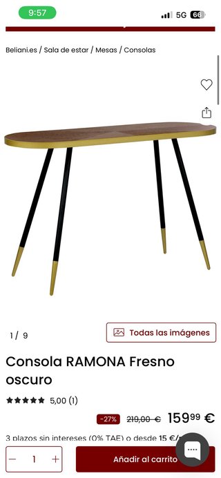 Consola recibidor con espejo