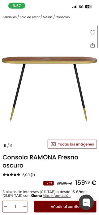 Consola recibidor con espejo