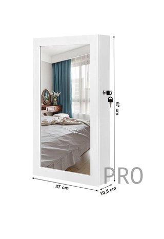 Armario Joyero de Pared, Armario de Joyas con Espejo
