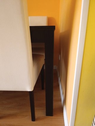 Mesa comedor extensible madera wengue  + 6 sillas