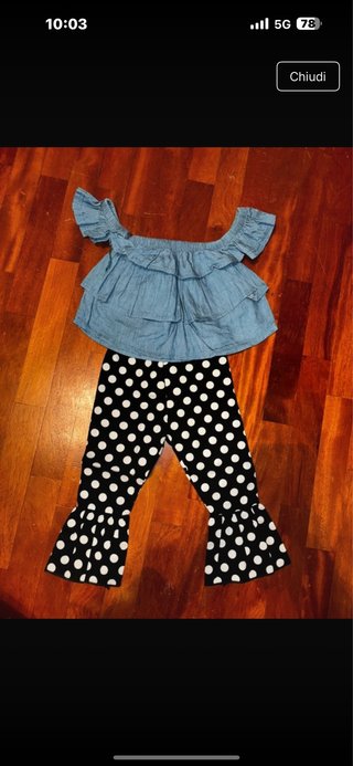 Completo bimba top spalle scoperte e pantaloni poi
